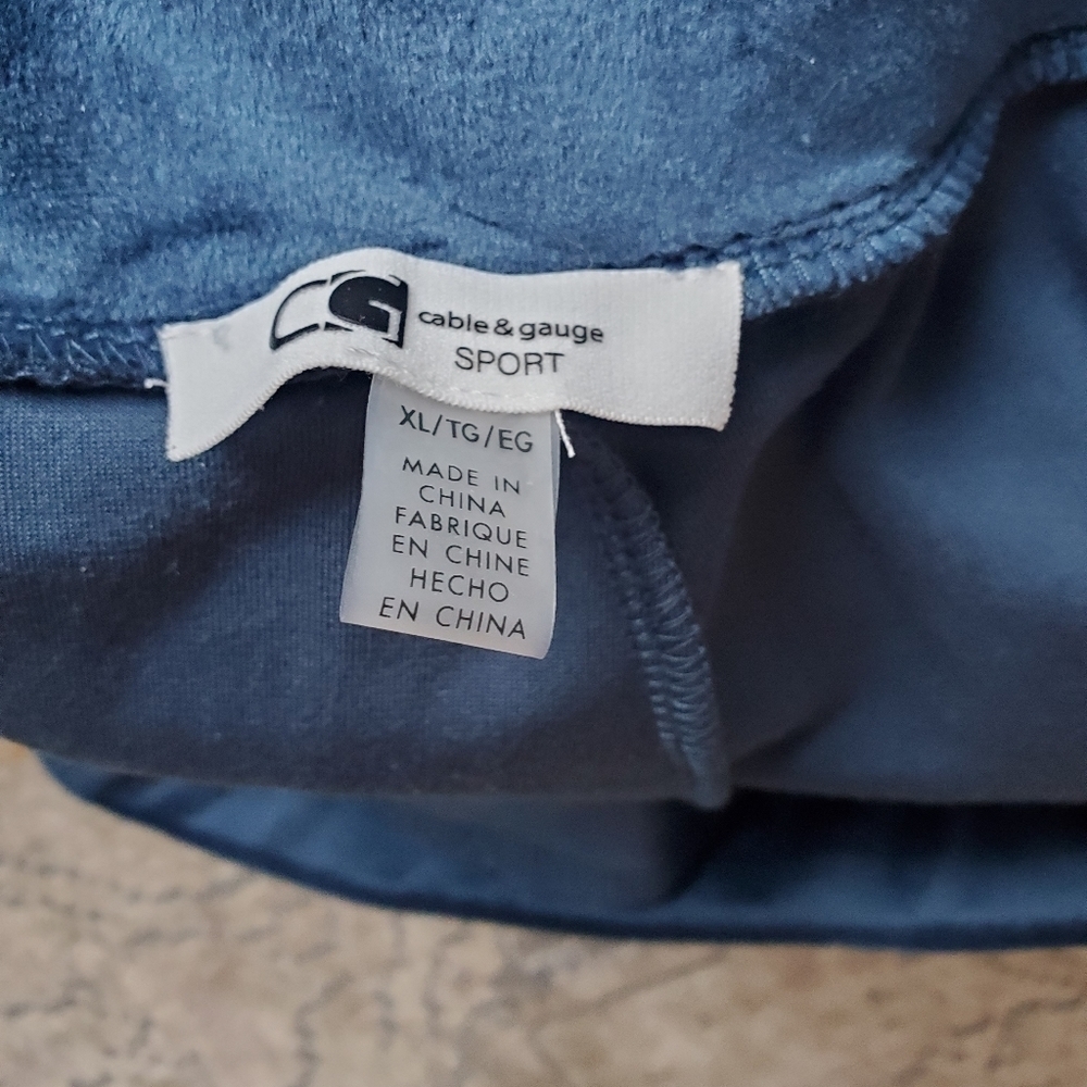 Cable and guage blue velour wide leg tracksuit. Womens XL EUC - Picture 7 of 16